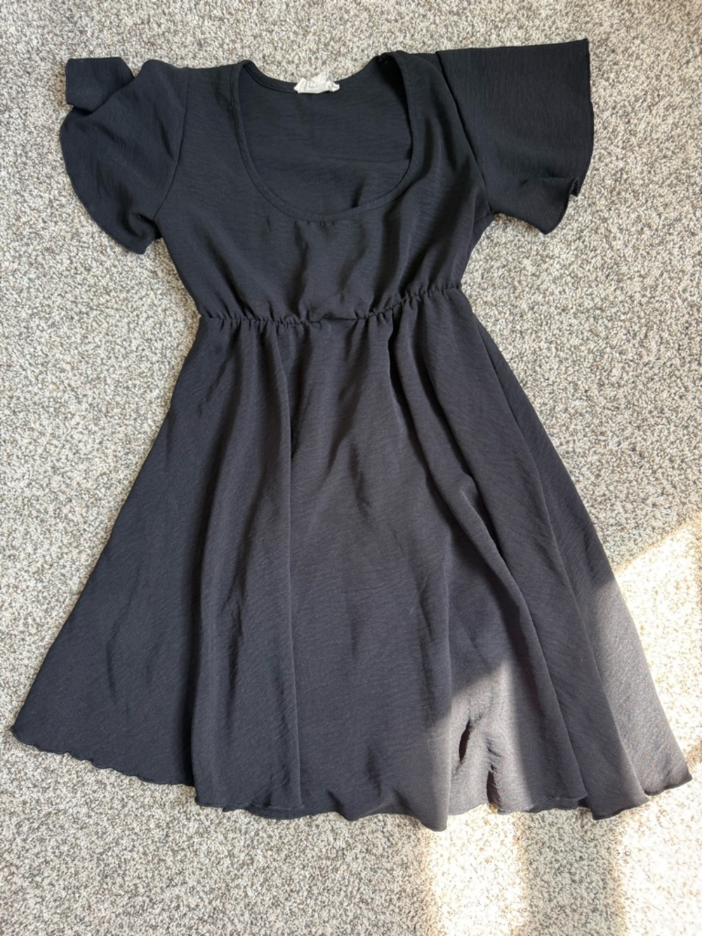 See You Monday Black Scoop Neck Fit-and-Flare Dress
